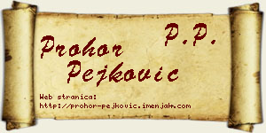Prohor Pejković vizit kartica